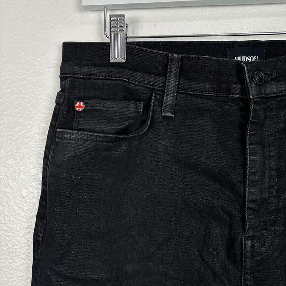 Hudson Jeans Women Size 31 Noa Stellar High Rise Straight Crop Black Wash - Picture 4 of 11